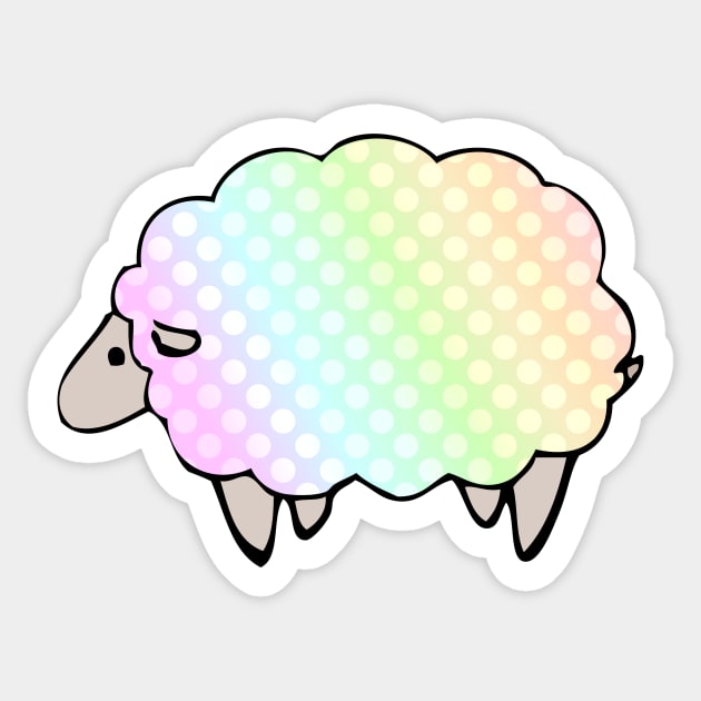 Pastel Rainbow Polkadot Sheep Sticker by tanyadraws
